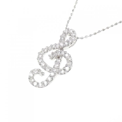 K18WG nốt nhạc ký hiệu dây chuyền kim cương 0.32CT - Hàng hiệu Authentic 860253