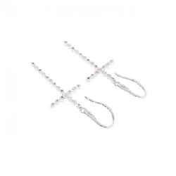 K18WG Bông tai kim cương chéo 0.14CT - Hàng hiệu Chính hãng 867836