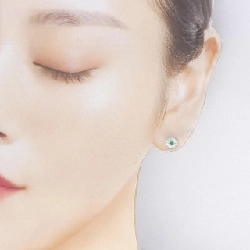 K18WG Bông tai Ngọc lục bảo 0.14CT - Hàng hiệu Chính hãng 869424