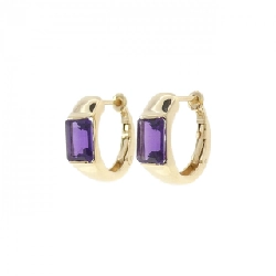 K18YG Amethyst Bông tai - Hàng hiệu Chính hãng 868923