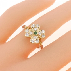 Nhẫn hoa ngọc lục bảo 750YG/PT900 0.04CT - Hàng hiệu Authentic 855042