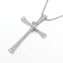 K18WG Dây chuyền kim cương chéo 0.45CT - Hàng hiệu Authentic 862609