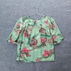 Bộ mặc nhà họa tiết hoa màu xanh vải tole 932346