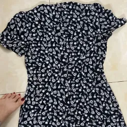 Đầm voan hoa nhí đen trắng 1050286