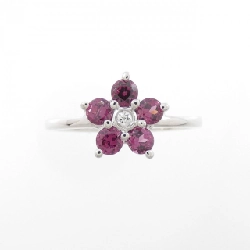 Nhẫn Garnet K14WG Hoa 673326