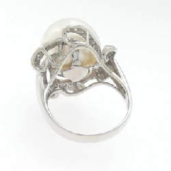 Nhẫn ngọc trai trắng K18WG 14.7mm - Hàng hiệu Authentic 852547