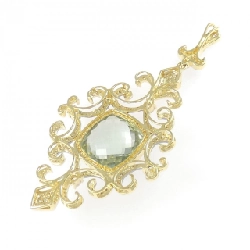 K18YG/K18BG Mặt dây chuyền thạch anh 12.94CT - Hàng hiệu Chính hãng 869626