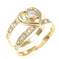 Nhẫn kim cương hình trái tim K18YG 0.13CT