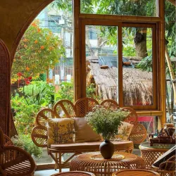 Bàn ghế mây tự nhiên cho spa 693793