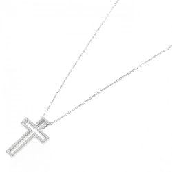 K18WG Dây chuyền kim cương hình chữ thập 0.26CT - Hàng hiệu Chính hãng 851122