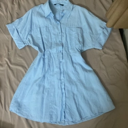 Đầm ngắn cổ sơ mi - Zara
