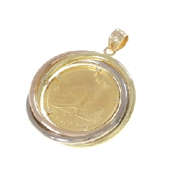 K18 Ba màu (khung) Mặt dây chuyền đồng tiền - Hàng hiệu Chính hãng 866083