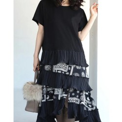 Váy maxi phối hoa văn. Size M- mới 98% 191133