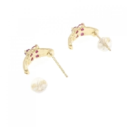 K18YG Hoa Hồng Ruby Bông Tai - Hàng hiệu Chính hãng 861964