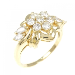 Nhẫn kim cương hoa K18YG 0.50CT