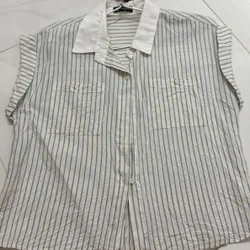 Áo sơ mi Blue tay phồng tặng sơ mi tay ngắn 740949