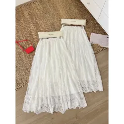 CHÂN VÁY REN DÀI 95CM VẠT NHỌN 3 TẦNG HOA SIÊU XÒE CHÂN VÁY DÀI ĐI BIỂN 1004381