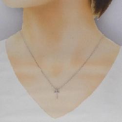 K18WG Dây chuyền kim cương chéo 0.12CT - Hàng hiệu Authentic 856743