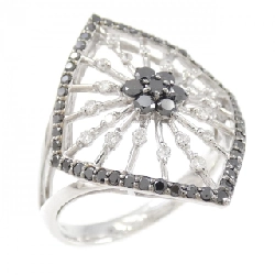 Nhẫn kim cương hoa K18WG/K18BG 0.50CT