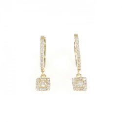 K18YG Bông tai kim cương 0.28CT - Hàng hiệu Chính hãng