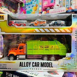 Bộ đồ chơi xe tải to chở 6 xe nhỏ chạy bằng đà 551-2 Alloy car model 330267