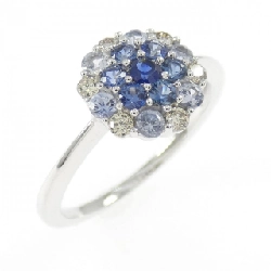 Nhẫn Sapphire Hoa K18WG - Hàng hiệu Authentic