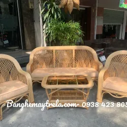 Bàn ghế mây tự nhiên cây đóng 735223