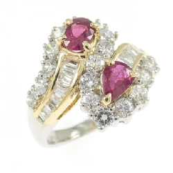 Nhẫn Ruby K18YG/PT900 0.77CT - Hàng hiệu Chính hãng