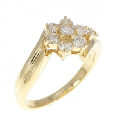 Nhẫn kim cương hoa K18YG 0.50CT