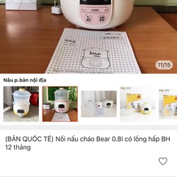 Nồi nấu cháo Bear 0,8l có lồng hấp 140706