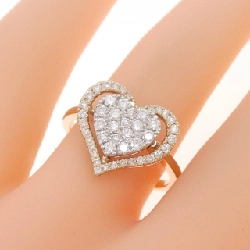 Nhẫn kim cương pavé hình trái tim K18PG/K18WG 0.48CT 667107