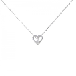 K18WG Dây chuyền kim cương hình trái tim - Hàng hiệu Authentic