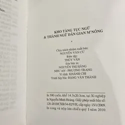 KHO TÀNG TỤC NGỮ & THÀNH NGỮ DÂN GIAN M'NÔNG, Song ngữ M'Nông - Việt, bìa cứng (XB 2010) 697732