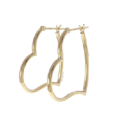 K18YG Bông tai hình trái tim - Hàng hiệu Chính hãng