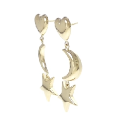 Bông tai hình trái tim × mặt trăng × ngôi sao 750YG/750WG/K18YG - Hàng hiệu Authentic 867671