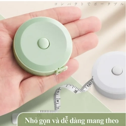 Thước dây dạng cuộn rút mềm dẻo mini, đo eo đo chiều cao, dài 2M (Màu xanh lá) 330794