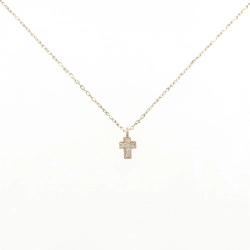 K18YG Dây chuyền kim cương chéo 0.03CT - Hàng hiệu Authentic