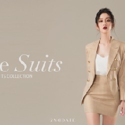 [2NDDATE] Áo Blazer kẻ be 6637