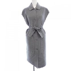 Áo vest dài da cừu Hermes HERMES Crude Cell với nút da 4H0101DA