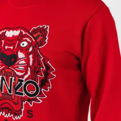 Áo sweatshirt Kenzo đỏ thêu hình đầu hổ lớn size L 757195