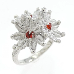 Nhẫn opal K18WG hoa 0.07CT