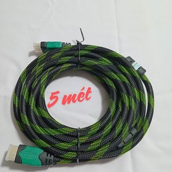 Dây Cable HDMI King Master chuẩn V1.4 dài 5 mét vỏ bọc lưới xanh đen 185867