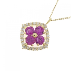 Dây chuyền ruby K18YG hoa 0.60CT - Hàng hiệu chính hãng 861247