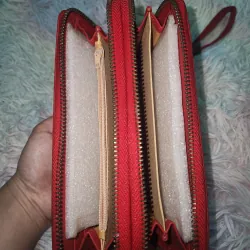 Ví nữ thời trang màu đỏ nhiều ngăn dựng tiền / thẻ