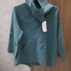 Áo khoác nỉ màu xanh ve chai cho nữ size xs phù hợp từ 45 đến 62kg 754998