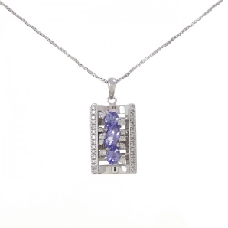 K18WG Đá Tanzanite Dây Chuyền 1.30CT - Hàng hiệu Chính hãng