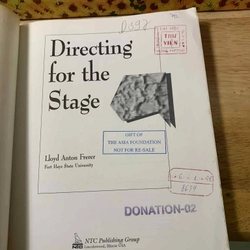 Directing for the Stage - Frerer, Lloyd Anton 539860