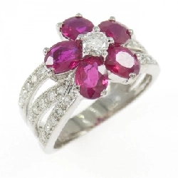 Nhẫn Ruby K18WG Hoa 2.05CT