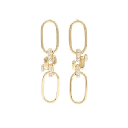 K18YG Bông tai kim cương - Hàng hiệu Chính hãng