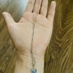 Dây bạc 925 mặt topas xanh trong